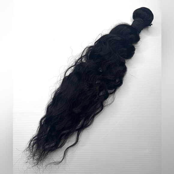 Other - 20” Deep Wave Human Hair Blend Bundle – Soft, Natural Black, Heat-Safe,